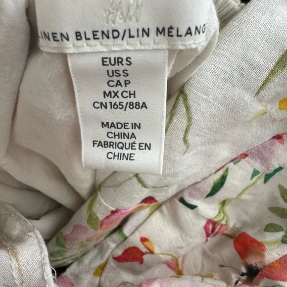 H&M Linen Blend Sweetheart MIDI dress - Picture 8 of 9